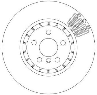 Диск гальмівний (1 шт.) BMW 5(G30,F90)/7(G11,G12) "R D=345mm "15>> TRW DF6892S