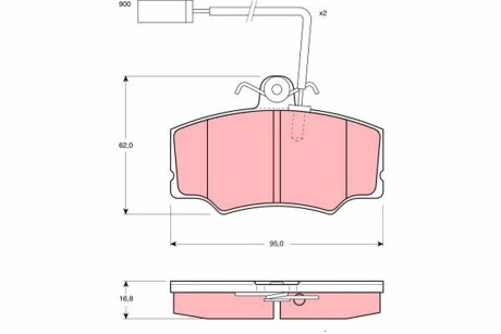 Гальмівні колодки дискові ALFA ROMEO 33 TRW GDB1045 (фото 1)