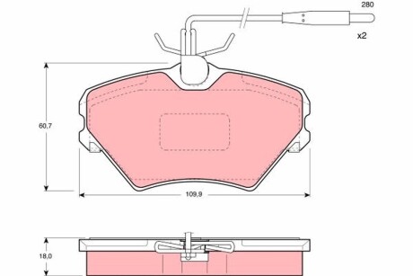 Колодки гальмівні дискові, комплект TRW GDB1087