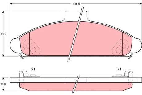 Колодки гальмівні дискові, комплект TRW GDB1136