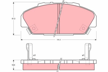 Колодки гальмівні дискові, комплект TRW GDB1137