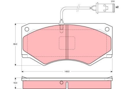 Колодки гальмівні дискові, комплект TRW GDB1248