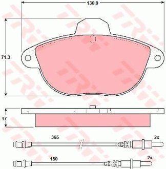 Колодки гальмівні дискові, комплект TRW GDB1301