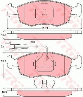 Колодки гальмівні дискові, комплект TRW GDB1341