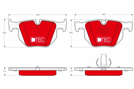 Колодки гальмівні дискові, комплект TRW GDB1730DTE