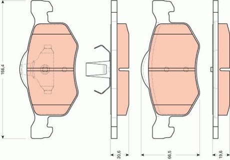 Колодки гальмівні дискові, комплект TRW GDB1753