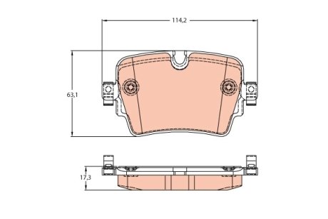 Колодки гальмівні дискові, комплект TRW GDB2095