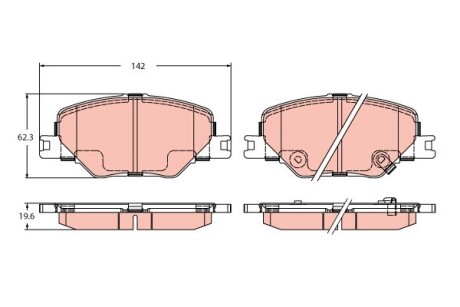 Гальмівні колодки дискові OPEL Insignia \'\'F \'\'17>> TRW GDB2424 (фото 1)