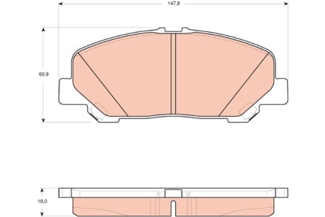 Колодки гальмівні дискові, комплект TRW GDB3455