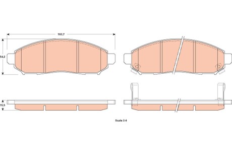 Гальмівні колодки дискові NISSAN Leaf/Serena "F "10>> TRW GDB3520