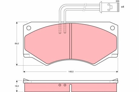 Колодки гальмівні дискові, комплект TRW GDB390