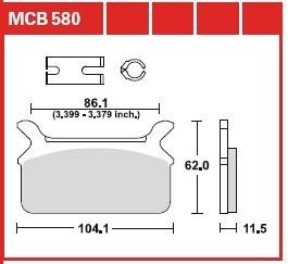 Колодки гальмівні дискові, комплект TRW MCB580