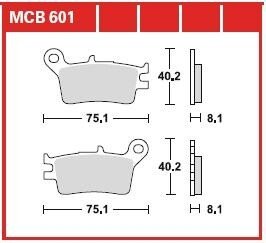 Колодки гальмівні дискові, комплект TRW MCB601