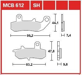 Гальмівна колодка (диск) TRW MCB612 (фото 1)