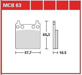 Колодки гальмівні дискові, комплект TRW MCB63