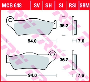 Гальмівна колодка (диск) TRW MCB648RSI (фото 1)