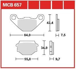 Колодки гальмівні дискові, комплект TRW MCB657