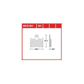 Комплект гальмівних колодок TRW MCB691SH
