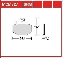 Колодки гальмівні дискові, комплект TRW MCB727SRM