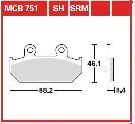 Колодки гальмівні дискові, комплект TRW MCB751SRM