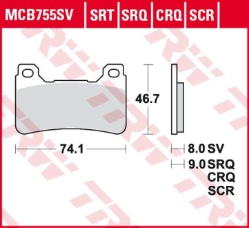 Гальмівні колодки TRW MCB755SV