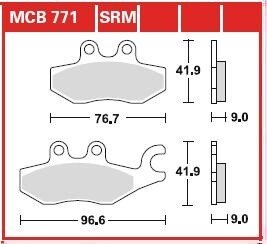 Колодки гальмівні дискові, комплект TRW MCB771SRM