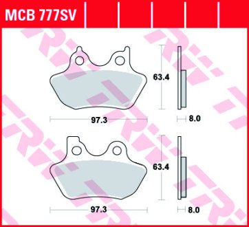 Гальмівні колодки TRW MCB777SV