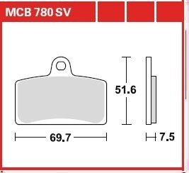 Колодки гальмівні дискові, комплект TRW MCB780SV