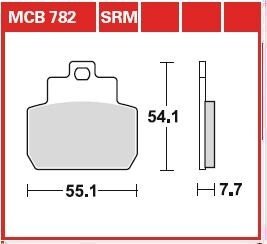 Колодки гальмівні дискові, комплект TRW MCB782