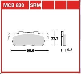 Колодки гальмівні дискові, комплект TRW MCB830