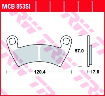 Колодки гальмівні дискові, комплект TRW MCB853SI