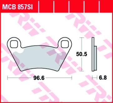 Колодки гальмівні дискові, комплект TRW MCB857SI