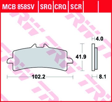 Колодки гальмівні дискові, комплект TRW MCB858SCR