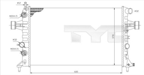 Радиатор, охлаждения дивгателя TYC 725-0006