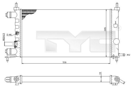 Радиатор, охлаждения дивгателя TYC 725-0025-R