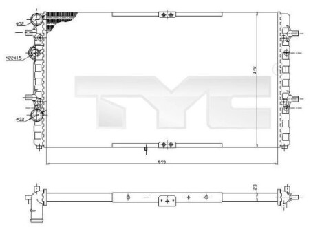 Радиатор, охлаждения дивгателя TYC 731-0002