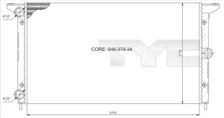 Радиатор, охлаждения дивгателя TYC 7370014