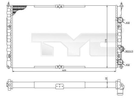 Радиатор, охлаждения дивгателя TYC 737-0057