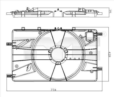 Кронштейн, вентилятор радиатора TYC 825-0018-1