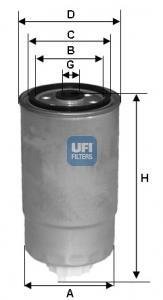 Топливный фильтр UFI 24 H2O 03