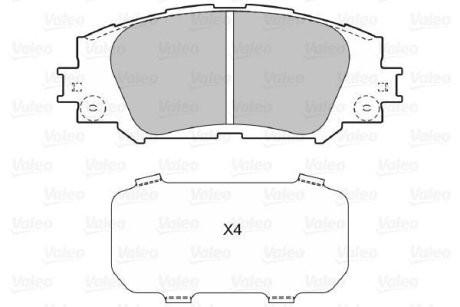 Колодки гальмівні дискові, комплект VALEO 598943 (фото 1)
