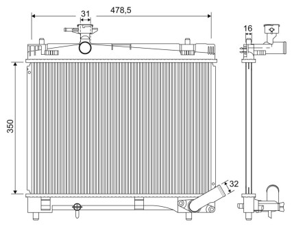 Радиатор, охлаждения дивгателя VALEO 701216