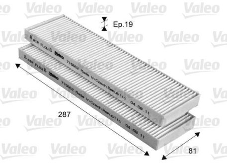 Фильтр, воздух во внутренном пространстве VALEO 715662 (фото 1)