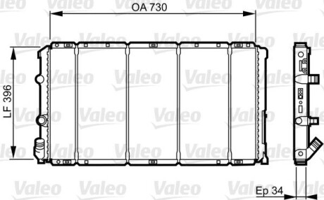 Радиатор, охлаждения дивгателя VALEO 732050