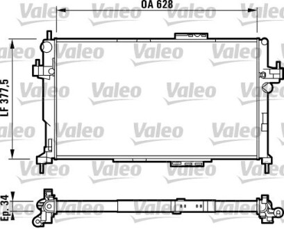 Радиатор, охлаждения дивгателя VALEO 732824