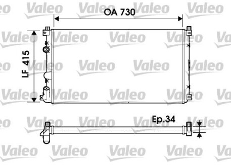 Радиатор, охлаждения дивгателя VALEO 732918