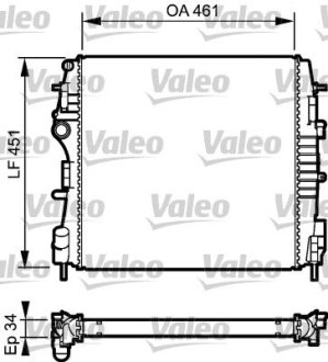 Радиатор, охлаждения дивгателя VALEO 734922