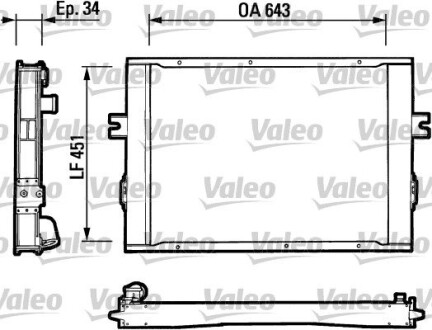 Радиатор, охлаждения дивгателя VALEO 816649