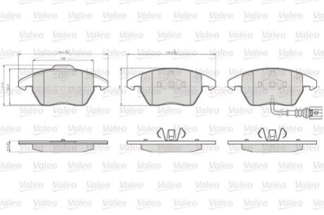 Колодки гальмівні дискові, комплект VALEO 872587