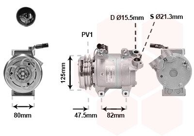 Компресор кондиціонера MITSUBISHI L200 / Pajero Sp 2.5D 06+ VAN WEZEL 3201K700 (фото 1)